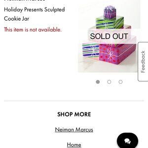 Neiman Marcus Holiday Presents Sculpted Cookie Jar